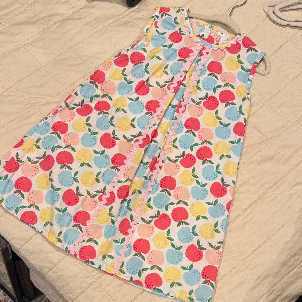 Stitchy Fish 4T Colorful Apples School Sleeveless Dress